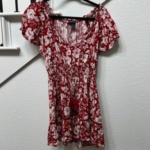 Red & white mini dress